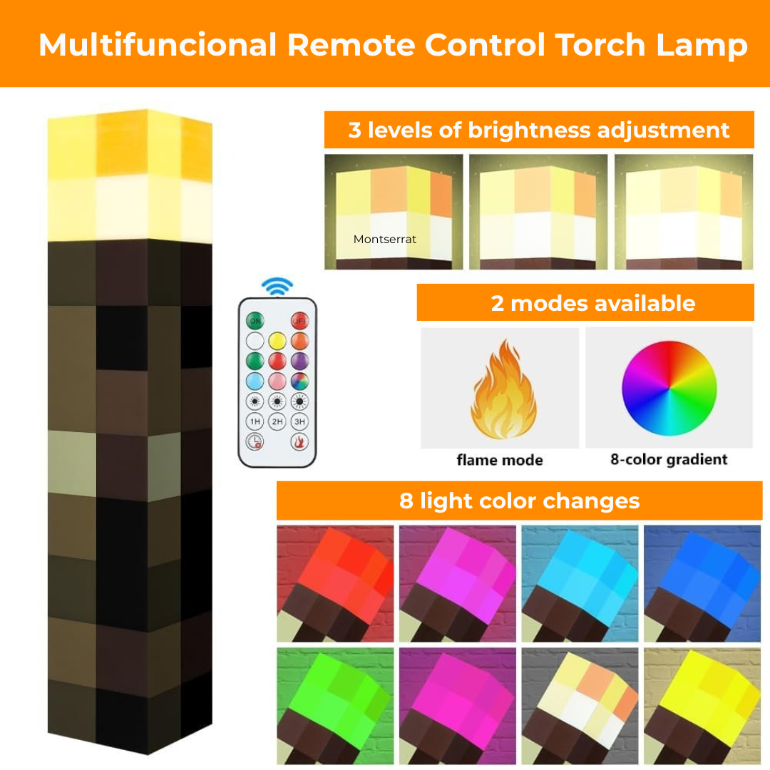 EmberCraft™ Pixel Torch Lamp